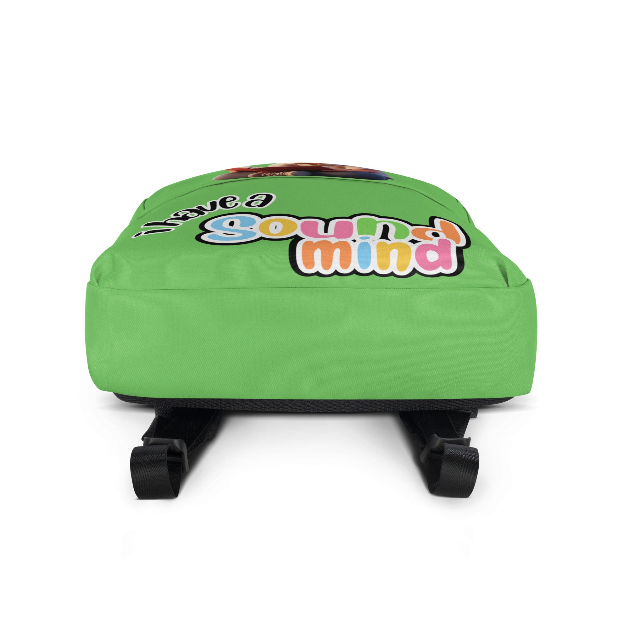 Green Kingdom Kids Club backpack with all-over print and white bottom, designed for children to carry school essentials.